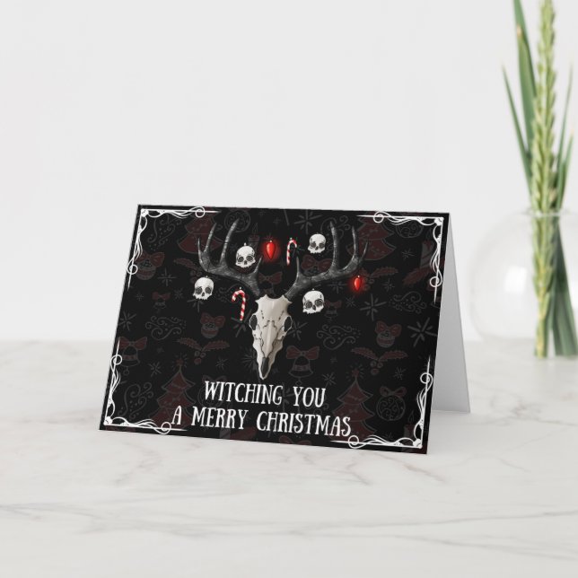 Une Jolie Carte Crâne Reindeer De Noël (Devant)