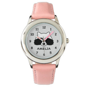 Une jolie montre de raton laveur personnalisée av