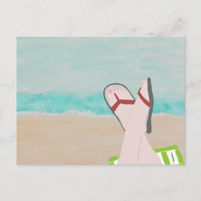 Une journée à la plage Carte postale (Devant)