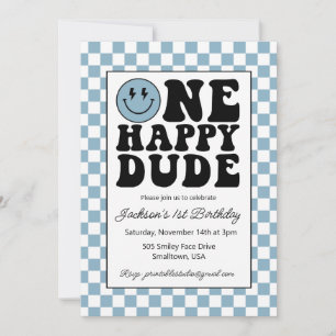 Une joyeuse invitation d'anniversaire en bleu