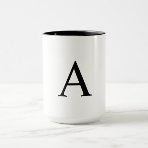 Une lettre Monogramme Mug personnalisée