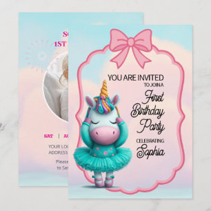Une licorne magique Invitation d'anniversaire