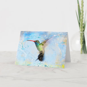 Une magnifique carte de la peinture de colibri