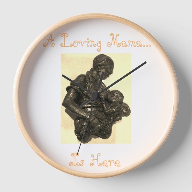 Une Maman Amoureuse Est Ici Mur Horloge (Recto)
