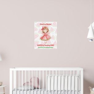 Une Melon Anniversaire Affiche Fée Pastèque