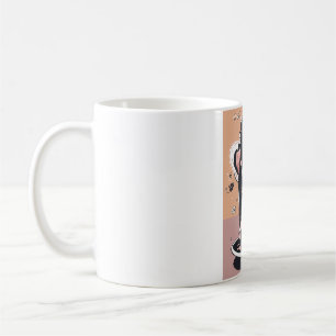 Une mignonne tasse de thé à bulles noir blanc