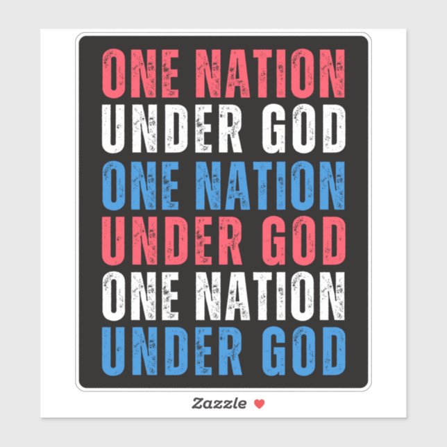 Une nation sous Dieu - Sticker du Jour de l'Indépe (Feuille)