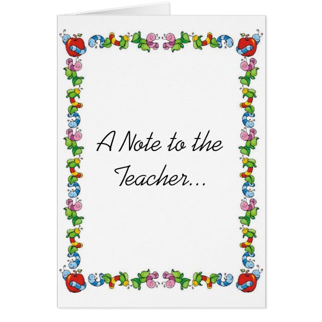 Une note au professeur… (Devant)