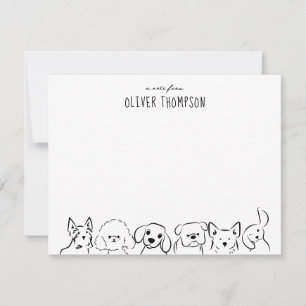 Une Note De La Carte D'Esquisse D'Animal Chien Cut