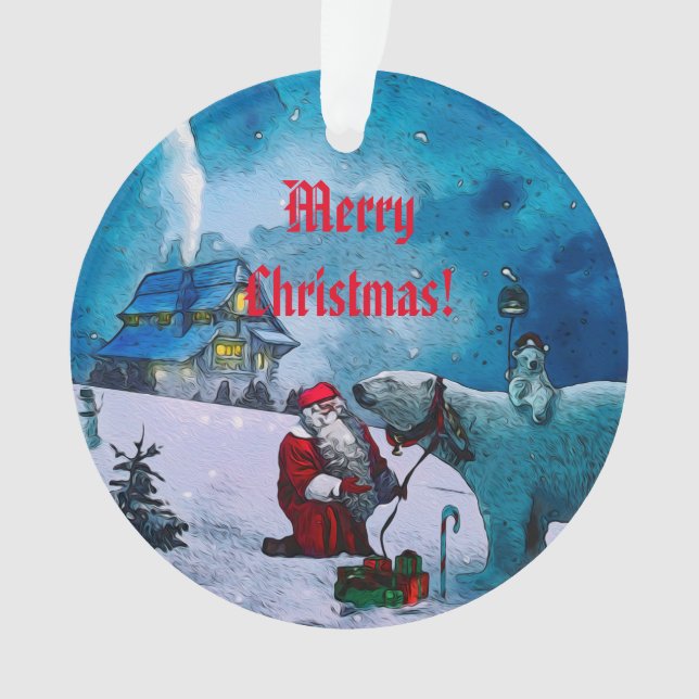 Une nuit avec Père Noël - Ornement en céramique de (devant)