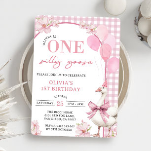 Une oie sotte 1er anniversaire Invitation de fête