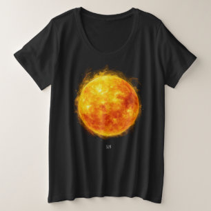 Une peinture du soleil dans un T-Shirt spatial