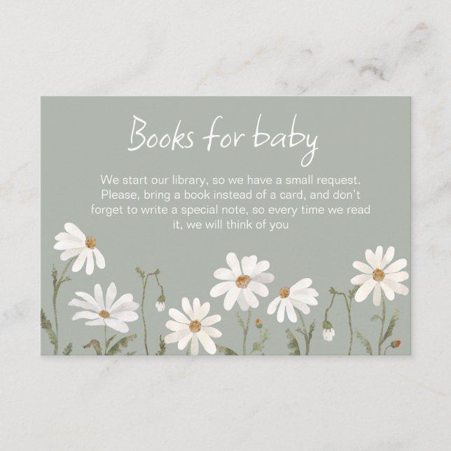 Une petite carte de baby shower fleur sauvage marg (Devant)