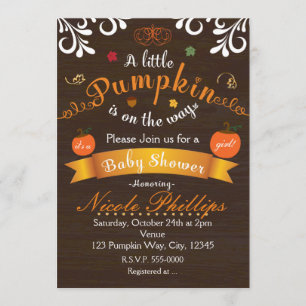 Une petite citrouille Invitation à une fête prénat