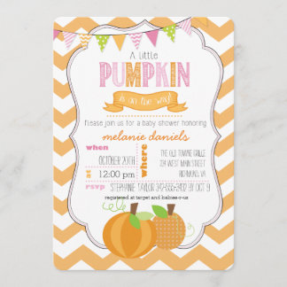Une Petite Citrouille Invitation Baby shower fille