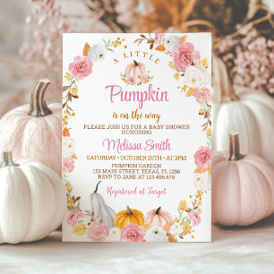 Une Petite Citrouille Invitation Baby shower fille