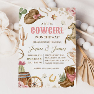 Une petite fille Baby shower Invitation