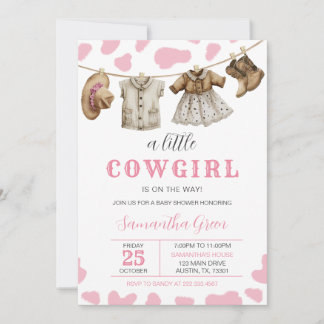 Une petite fille Baby shower Invitation
