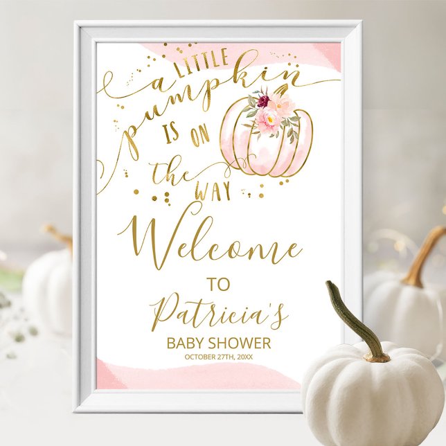 Une petite fille Citrouille Baby shower Affiche de (Créateur téléchargé)