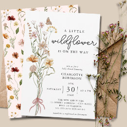Une Petite Fleur sauvage Invitation Baby shower fi