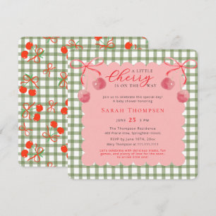 Une petite invitation au Baby shower cerise