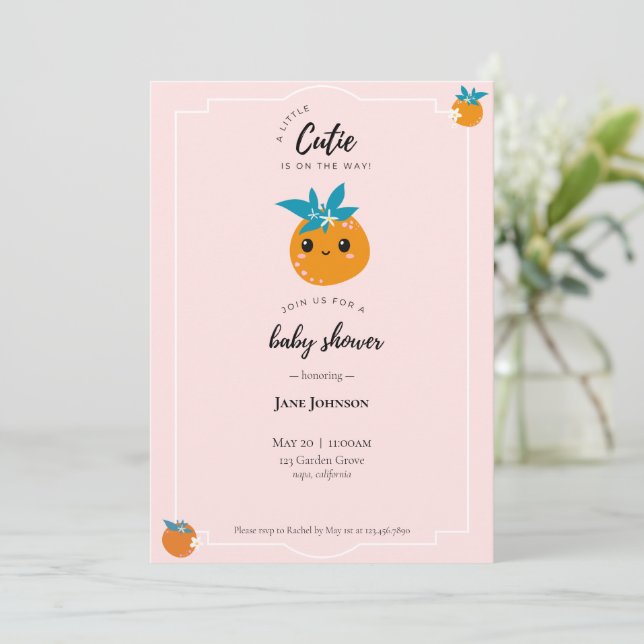 Une petite invitation au Baby shower Cutie (Debout devant)