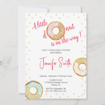 Une petite invitation au baby shower de beignes d'
