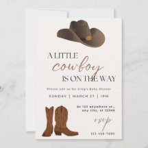 Une petite invitation au Baby shower de cowboy