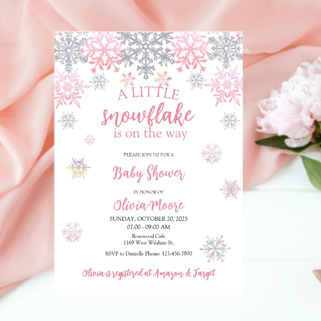 Une petite invitation au baby shower Snowflake (Créateur téléchargé)