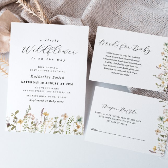 Une Petite Invitation Baby shower Fleur sauvage (Créateur téléchargé)