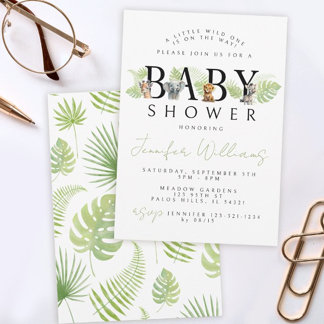 Une petite invitation baby shower Safari un peu sa (Créateur téléchargé)
