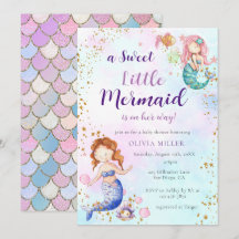 Une Petite Invitation De Baby shower De Sirène