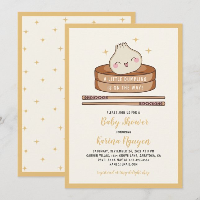 Une Petite Invitation De Baby shower En Doublure (Devant / Derrière)