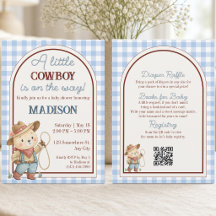 Une petite invitation de douche de bébé ourson cow