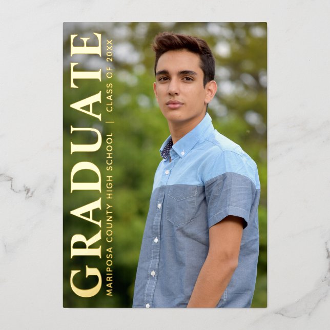 Une photo Classe simple de Faire-part de diplôme (Recto)