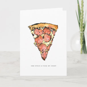 Une pizza Mon coeur Carte de voeux Saint Valentin