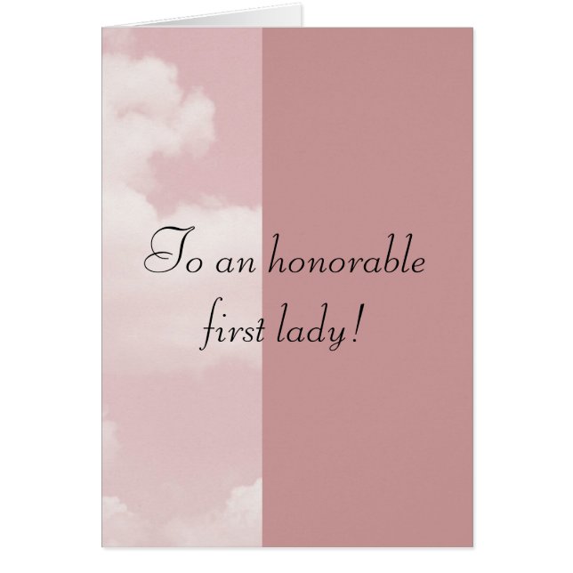 Une première dame honorable (Devant)