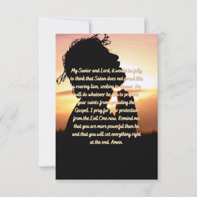 Une Prière De Protection De La Carte De Voeux Mal  (Devant)