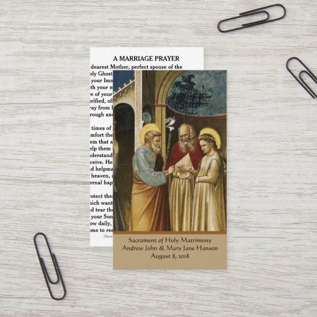 Une Prière Mariage catholique Favoriser la Carte S (Devant/Arrière en situation)