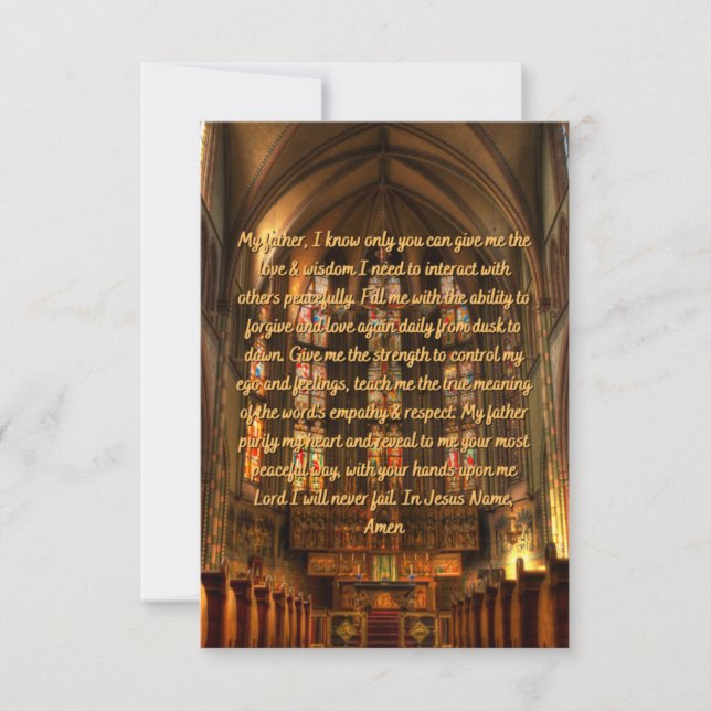 Une Prière Quotidienne Pour Une Carte De Voeux Pla (Devant)