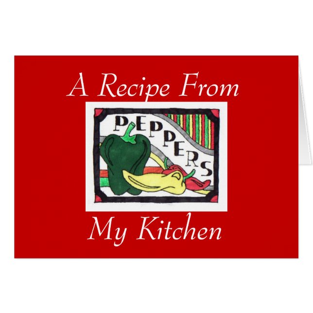 Une recette de ma cuisine. Carte pour notes (Devant Horizontal)