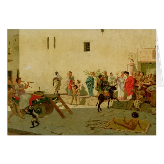 Une scène romaine de rue avec des musiciens et un (Devant horizontal)