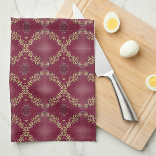 Une Serviette Florale De Cuisine De Couleur Berry
