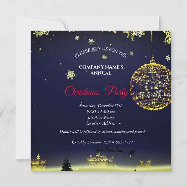 Une simple et élégante invitation à la fête de Noë (Devant)