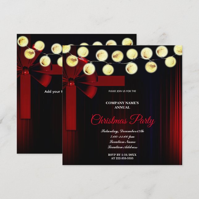 Une simple et élégante invitation à la fête de Noë (Devant / Derrière)