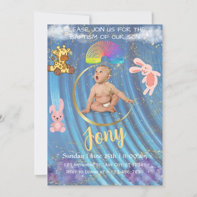 Une simple invitation bleue. (Devant)