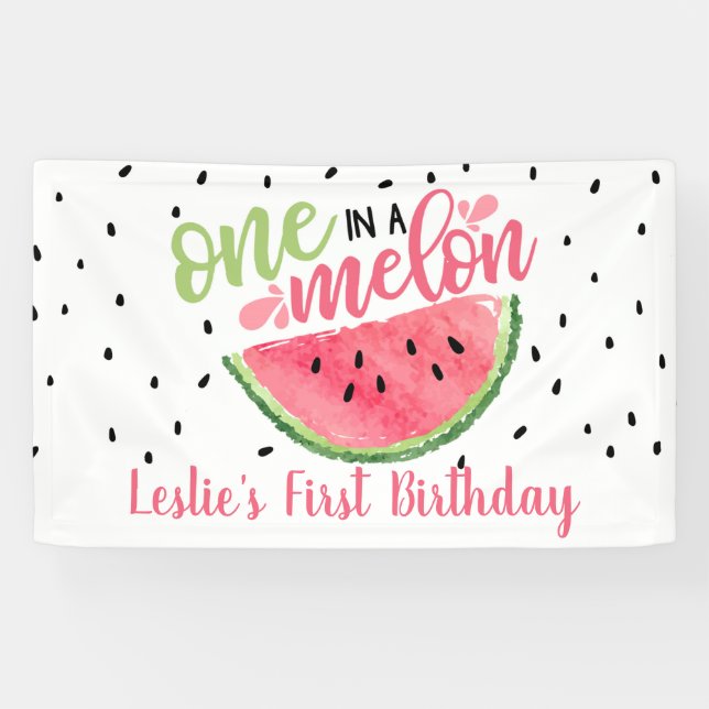 Une sur la bannière d'anniversaire de Melon (Horizontal)