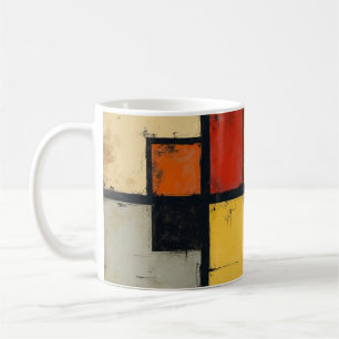 Une tasse avec une image de l'oeuvre de Mondrian