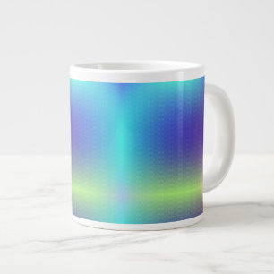 Une tasse blanche avec un design vibrant et dégrad
