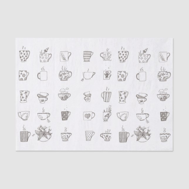 Une tasse de griffonnage de thé - papier de soie (Recto)